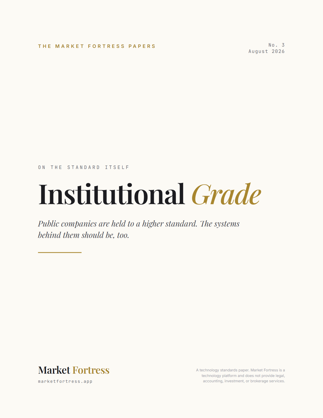 Institutional Grade, page 1