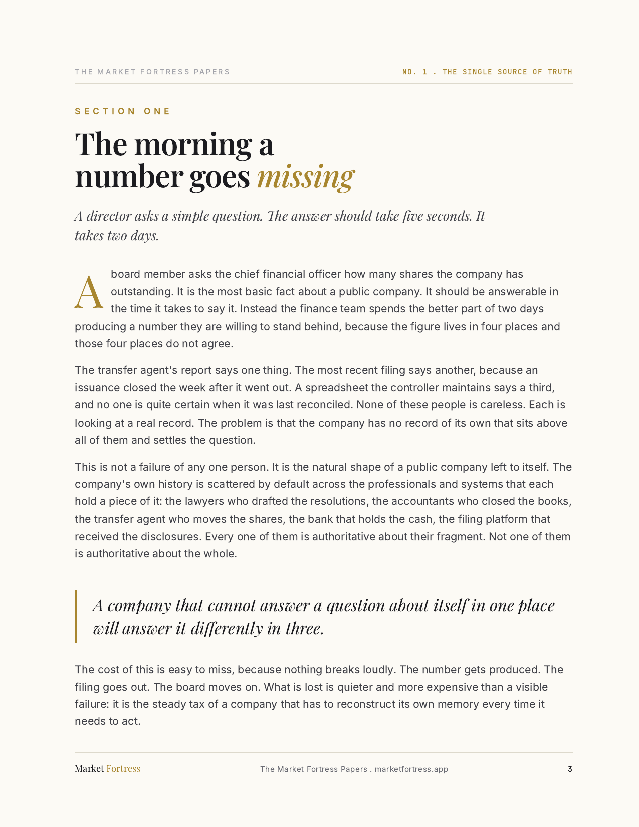 The Single Source of Truth, page 3